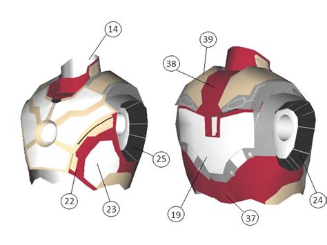 Iron Man Mark 42 Helmet Template