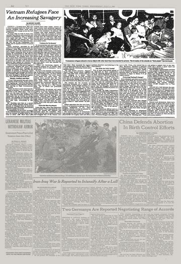 VIETNAM REFUGEES FACE AN INCREASING SAVAGERY - The New York Times