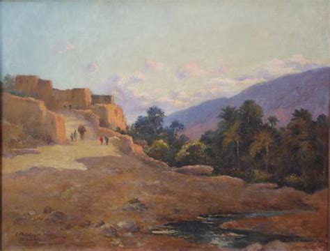 Eug Ne Jules Delahogue El Kantara Alg Rie Paysage Orientaliste