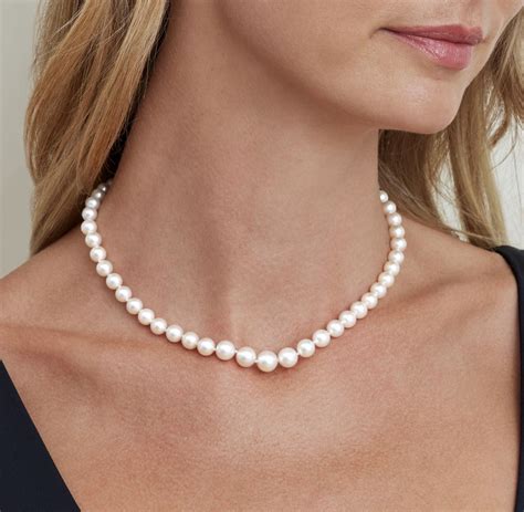 Mm Japanese Akoya White Graduated Pearl Necklace