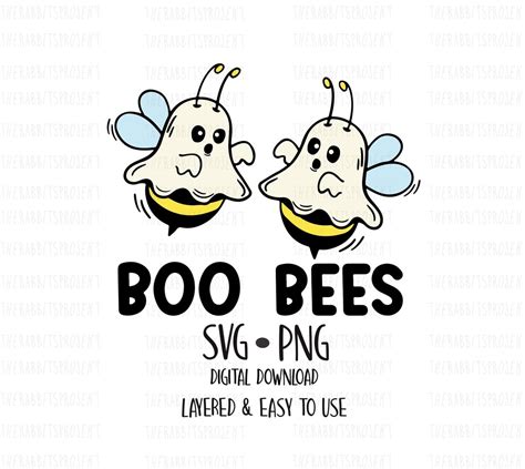 Funny Boo Bees Svg Cut File Digital Design Download Boo Svg Halloween Svg Bees Svg Instant