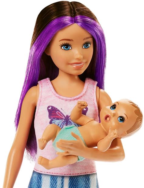 Barbie Skipper Barnevakt Dukke Med Baby Minidukke Og Babyseng HJY33