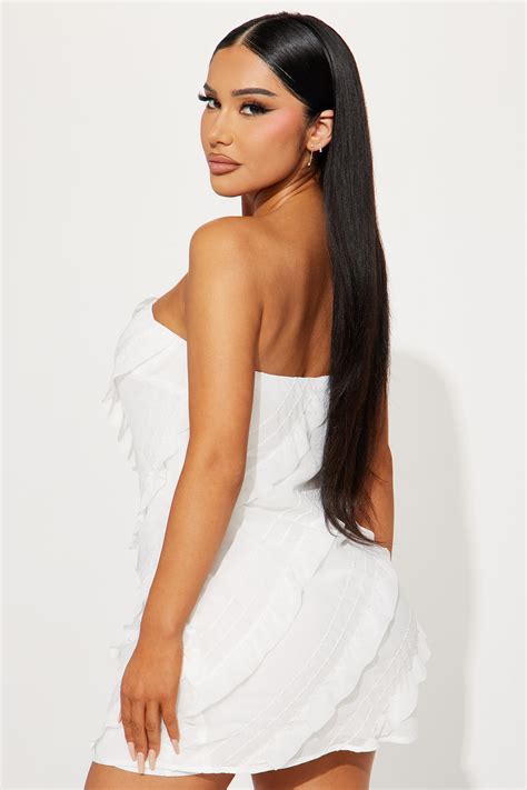 Daniella Ruffle Mini Dress White Fashion Nova