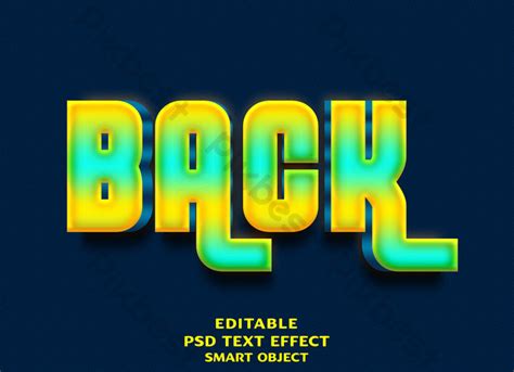 Back 3d Text Effect Design With Blue Background PNG Images | PSD Free ...