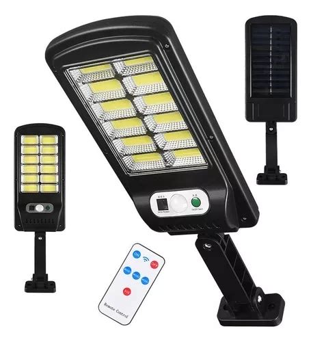 Mini Luminária Led Solar Poste Rua Parede Sensor 128cob Cont MercadoLivre