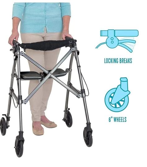 New Able Life Space Saver Rollator Lightweight Folding Mobility Walker