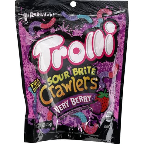 Trolli Sour Brite Crawlers Very Berry Gummi Candy 9 Oz Bag Dulces Empacados Selectos