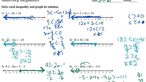 Multi Step Inequalities Algebra 1 Kuta Worksheet Series Worksheets Library