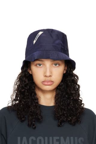 Navy Le Bob Ovalie Bucket Hat By JACQUEMUS On Sale