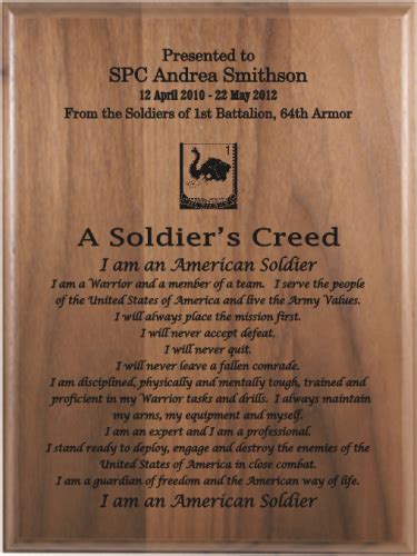 Military Plaques Laser Engraved