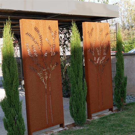 Laser Cut Corten Steel Garden Partition Gnee Garden