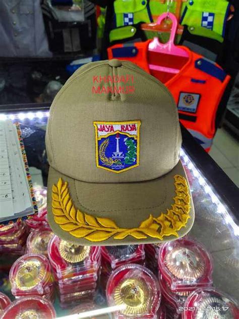 Topi Jaya Raya Warna Pasir Coklat Logo Padi Dan Kapas Lazada Indonesia