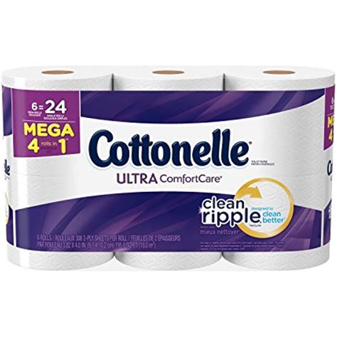 Cottonelle Ultra Comfort Care Toilet Paper, Bath Tissue, 6 Mega Toilet Paper Rolls - Walmart.com