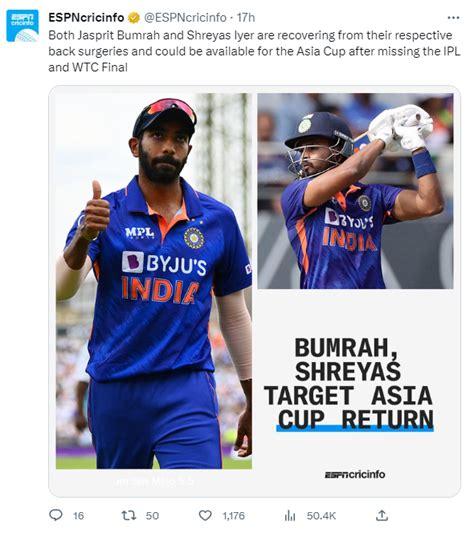 Asian Cup 2023 Shreyas Iyer And Jasprit Bumrah Likely To Return To