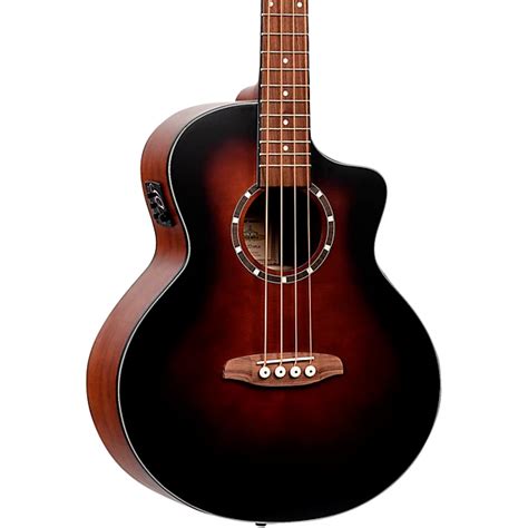 Ortega D7CE 4-String Acoustic Electric Cutaway Bass Guitar Bourbon ...