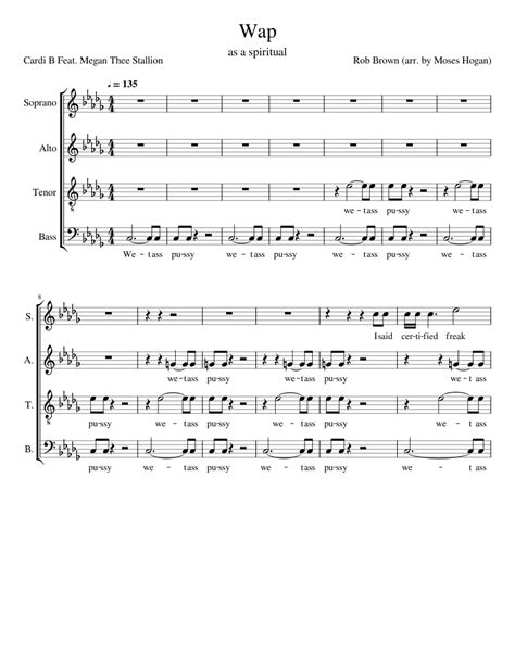 Wap Sheet Music For Soprano Alto Tenor Bass Voice A Capella