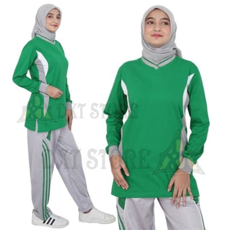 Jual Setelan Kaos Olahraga Wanita Training Seragam Baju Senam