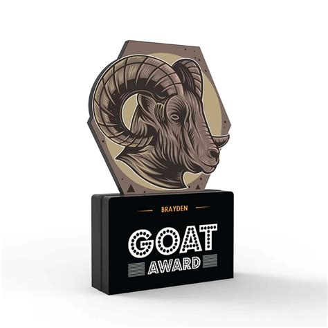 GOAT Award | Fun awards, Goat logo, Engraved awards