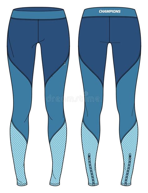 Women Sports Running Tights Leggings Pants Design Flat Sketch Vector