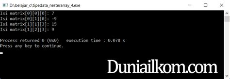 Pengertian Array 2 Dimensi Bahasa Pemrograman C Duniailkom