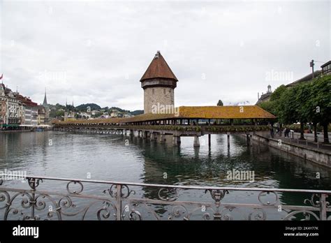 Kapellbr Cke Chapel Bridge Is A Covered Wooden Footbridge Spanning