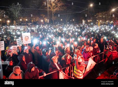 Wien Sterreich J Nner Lichtermeer Bei Der Demonstration