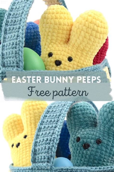 Free Crochet Peeps Pattern Easter Bunny In 2024 Easter Crochet