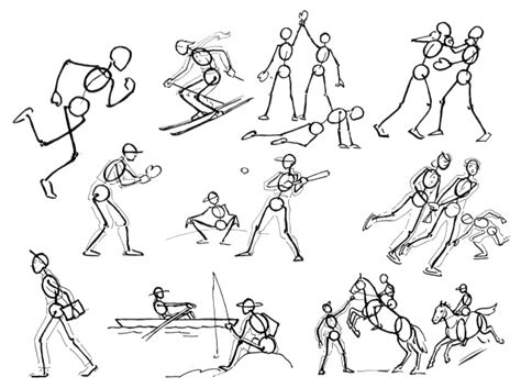 Stick Figure Poses For Animators And Drawing Artists Pages