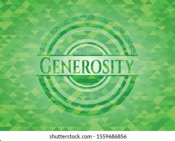 Generosity Realistic Green Mosaic Emblem Vector Stock Vector Royalty