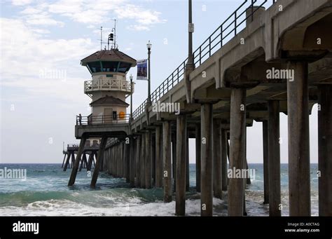 Lifeguard Tower Zero On Huntington Beach Pier California Usa July