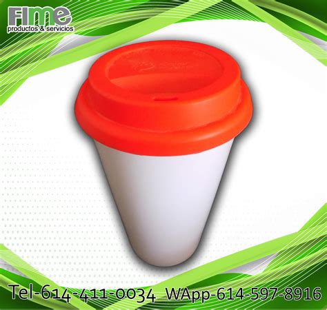 Vaso Ceramica Tapa Silicon Color Rojo Oz Fime Imprime