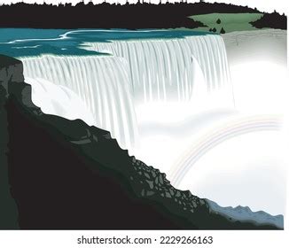 Niagara Falls Landmark Vector Illustration Stock Vector Royalty Free