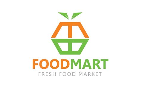 Food Mart Basket Mart Bm Logo Template