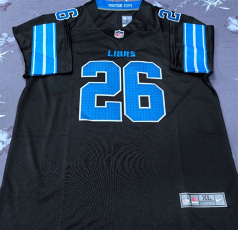 Size L Jahmyr Gibbs 26 Detroit Lions Vapor Black Jersey Ebay