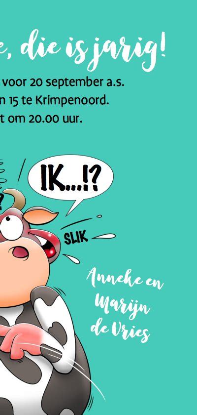 Grappige Uitnodiging Met Dansende Koe En Muis Kaartje Go