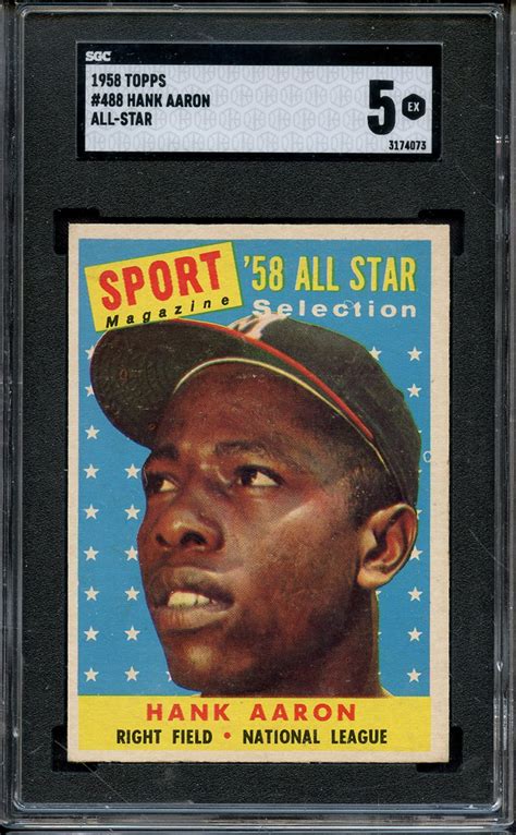 Lot Detail 1958 TOPPS 488 HANK AARON ALL STAR SGC EX 5