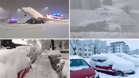 Munich Paralyzed As Heavy Snow Buries Germany Central Europe Vidéo Dailymotion