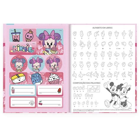 Caderno Universitário Capa Dura Costurado 80 Folhas Disney Minnie