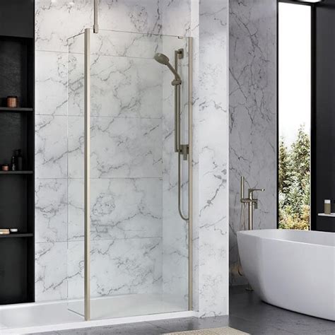 Roman Haven Select 10mm Corner Wetroom Panel 500mm Brushed Nickel