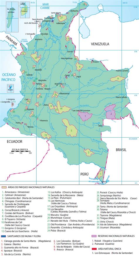 Mapa De Parques Nacionales Naturales De Colombia Parques Nacionales ...