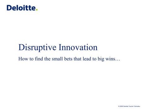 Disruptive Innovation Ppt