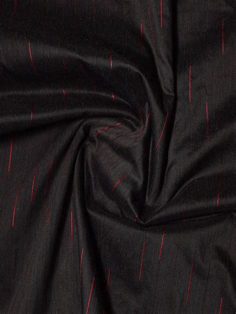 Cotton Khadhi Woven Red & Black Stripes Design Fabric | Source Fabrics