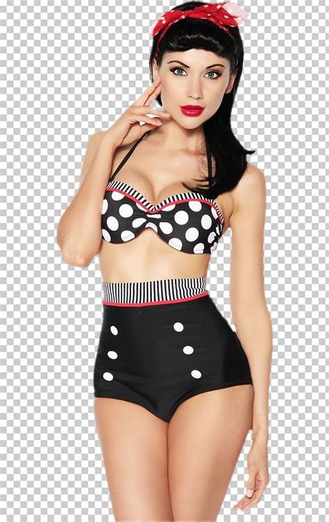 1950s Pin Up Girl Swimsuit Retro Style Bikini Png Clipart 1950s