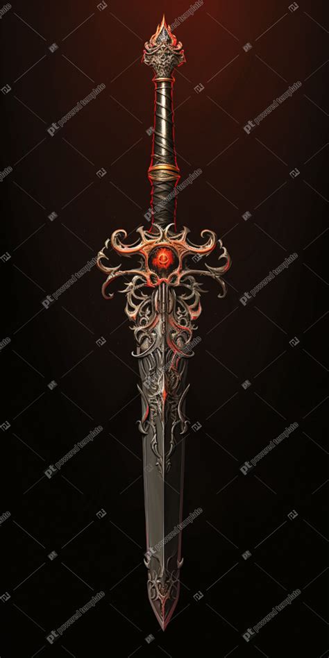 Retro Dark Fantasy Sword Design Showcase | AI Image | PoweredTemplate ...