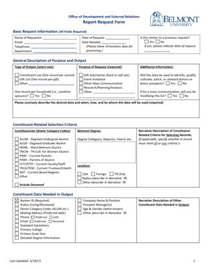 Fillable Online Belmont Office Of Development And External Relations