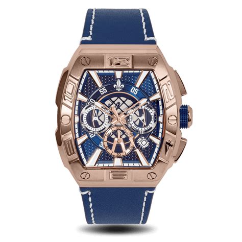 The Intrepid Chronograph Rose Gold And Blue Ralph Christian Watches