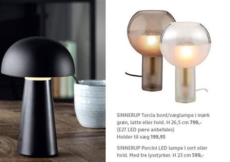 Sinnerup Torcia Bord V Glampe El Sinnerup Porcini Led Lampe Tilbud Hos