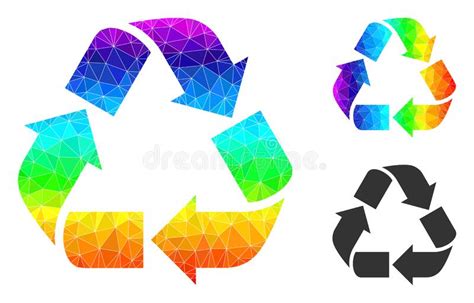 Vector Lowpoly Recycle Icon With Rainbow Gradient Stock Vector