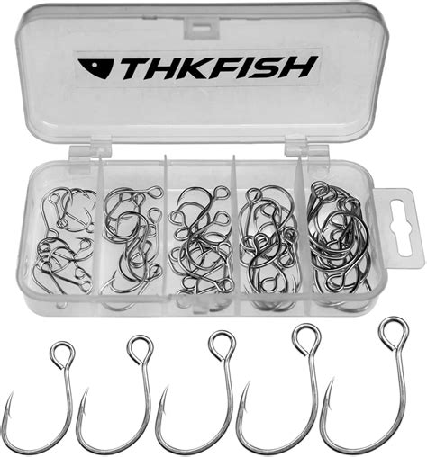 Thkfish Inline Single Hooks Replacement Fishing Hooks For Lures Baits