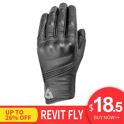 Revit Breathable Motorcycle Glove Black Genuine Leather Motocross